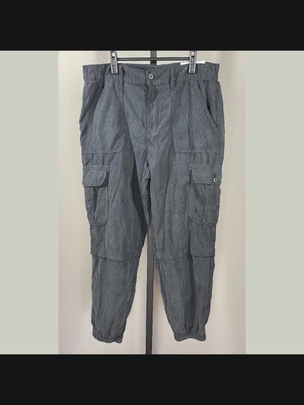 NEW American Eagle Outfitters Pants Womens 12 gray corduroy jogger preppy